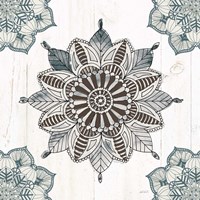 Mandala Morning VI Blue and Gray v2 Fine Art Print