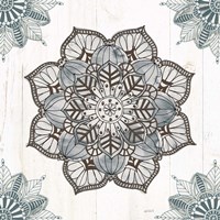 Mandala Morning V Blue and Gray v2 Fine Art Print