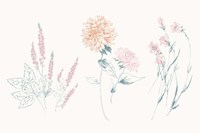 Flowers on White VIII Contemporary Framed Print