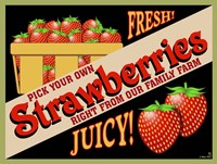 Strawberries Crate Label Fine Art Print