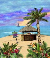 Tropical Island Tiki Hut Fine Art Print