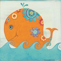 Happy Floral Whale Fine Art Print