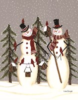 Snowy Day Snowmen Fine Art Print