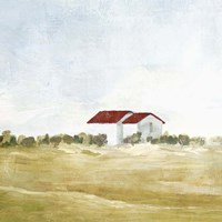 Red Farm House I Fine Art Print
