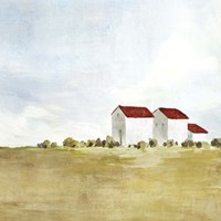 Red Farm House II Fine Art Print