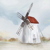 Red Windmill II Fine Art Print