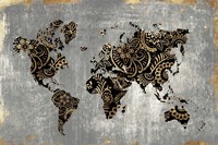 Gold World Map Fine Art Print