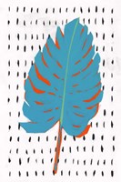Blue Tropical Leaf II Framed Print