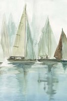 Blue Sailboats II Fine Art Print