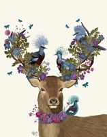Deer Birdkeeper, Blue Pigeons Fine Art Print