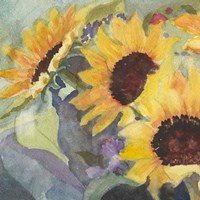 Sunflowers in Watercolor I Fine Art Print