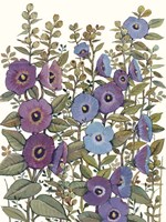 Hollyhocks in Bloom I Framed Print