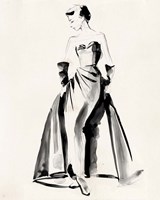 Vintage Costume Sketch I Fine Art Print