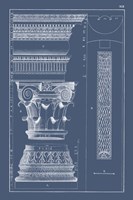 Column & Cornice Blueprint I Framed Print