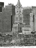 B&W Us Cityscape-Boston Fine Art Print