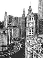 B&W Us Cityscape-Chicago Fine Art Print