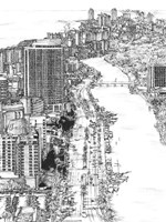 B&W Us Cityscape-Miami Fine Art Print