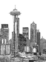 B&W Us Cityscape-Seattle Fine Art Print