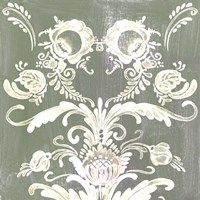 Patinaed Scroll I Framed Print