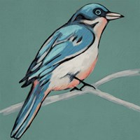 Winged Sketch IV on Teal Fine Art Print