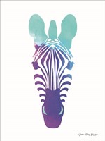 Violet and Teal Zebra Fine Art Print