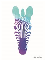 Violet and Teal Zebra Fine Art Print