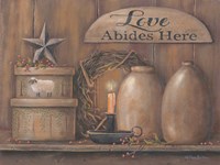 Love Abides Here Shelf Fine Art Print