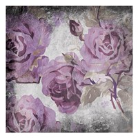 Purple Grey Flowers Framed Print