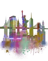 New York Skyline Rainbow Bright Fine Art Print