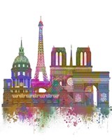 Paris Skyline Rainbow Bright Fine Art Print