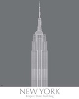 New York Empire State Building Monochrome Framed Print