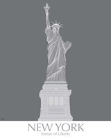 New York Statue of Liberty Monochrome Framed Print