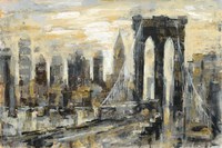 Brooklyn Bridge Gray and Gold Fine Art Print