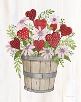 Rustic Valentine Bushel Basket Fine Art Print
