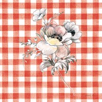 Sketchbook Garden X Red Checker Framed Print