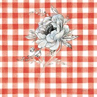 Sketchbook Garden VIII Red Checker Framed Print