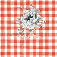 Sketchbook Garden VIII Red Checker Fine Art Print