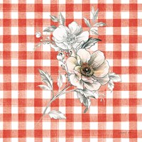 Sketchbook Garden VII Red Checker Fine Art Print