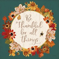 Fall Garden IV Teal Fine Art Print