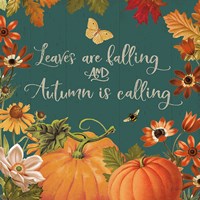 Fall Garden III Teal Fine Art Print