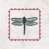 Dragonfly Stamp Bright Fine Art Print