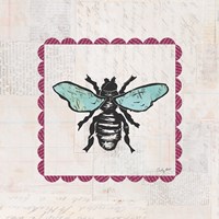 Bee Stamp Bright Framed Print