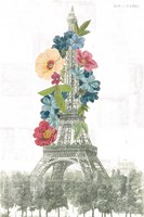 Floral Eiffel Tower Fine Art Print