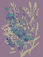 Slate Flowers on Mauve I Fine Art Print