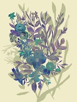 Slate Flowers on Cream I Fine Art Print