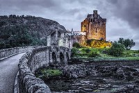 Fairytale Castle Twilight 3 Black Fine Art Print