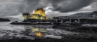 Fairytale Castle Twilight Panorama 2 Black Fine Art Print