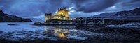 Fairytale Castle Twilight Panorama 4 Black Fine Art Print