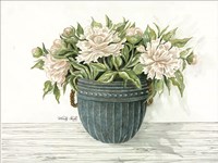 Galvanized Pot Peonies Fine Art Print