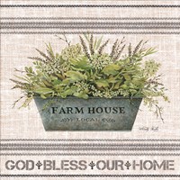 Galvanized Farmhouse God Bless Fine Art Print